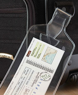 Cheapest cruise luggage tags. These are one piece clear cruise tags that fit Princess, Carnival, Holland America.